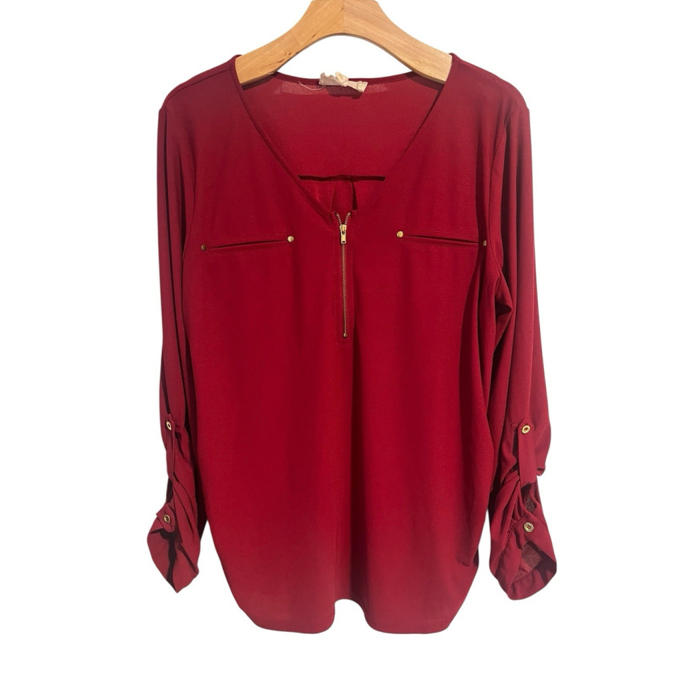 Sweet Wanderer Maternity Blouse Womens Extra Large Red